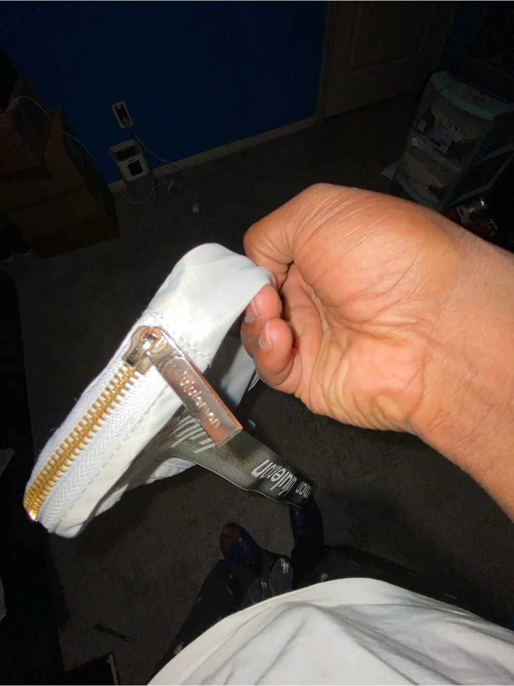 lululemon athletica White Belt Bag with Gold Zipper